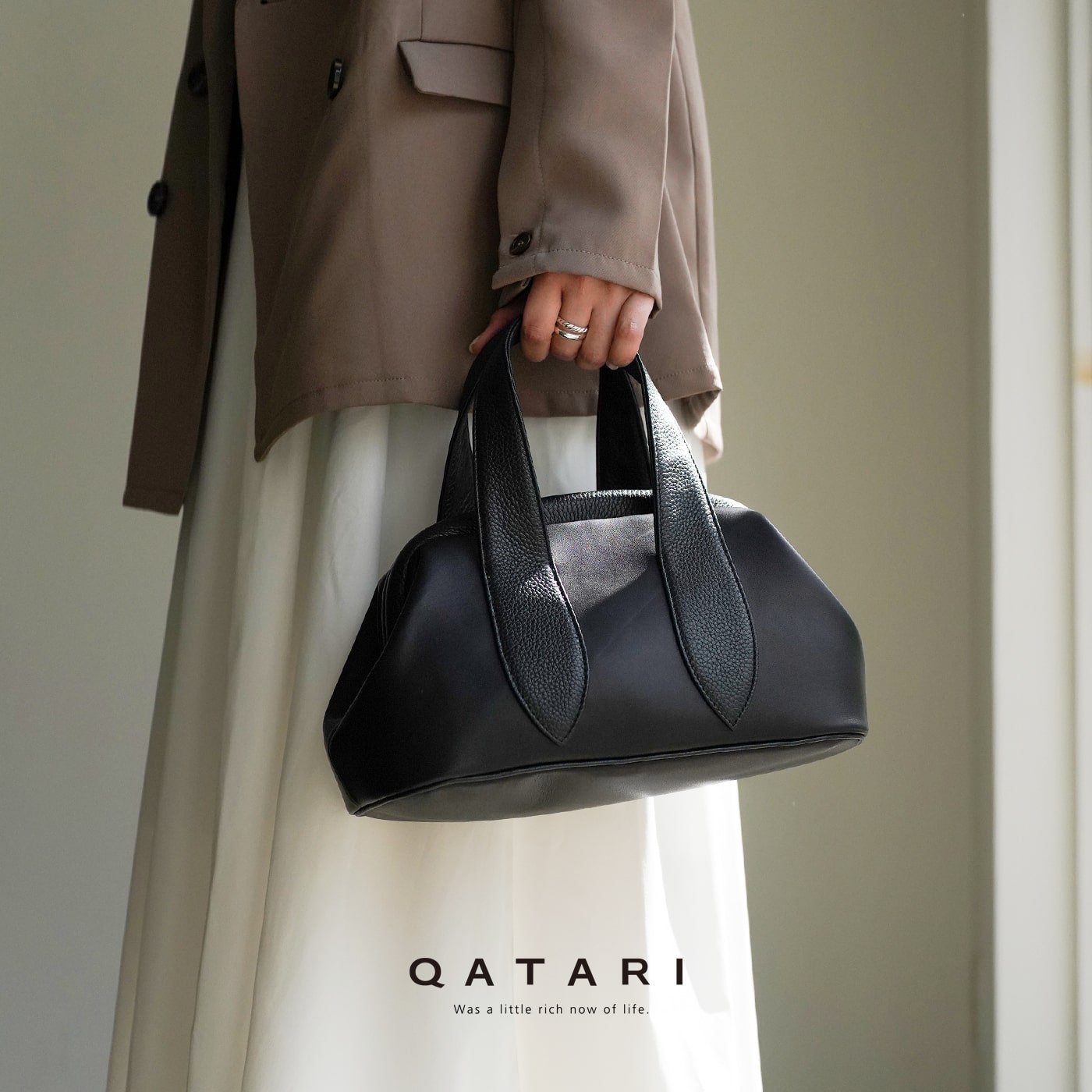 楽天市場】ポンタタ レザー がま口バッグ Sサイズ ブラック POMTATA FL