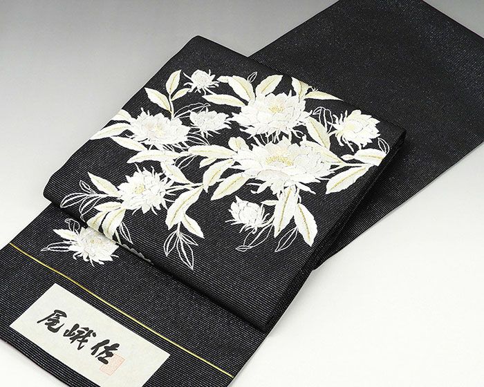 楽天市場】袋帯 新品仕立付き 正絹 尾峨佐染繍 月下美人模様 袋帯 新品