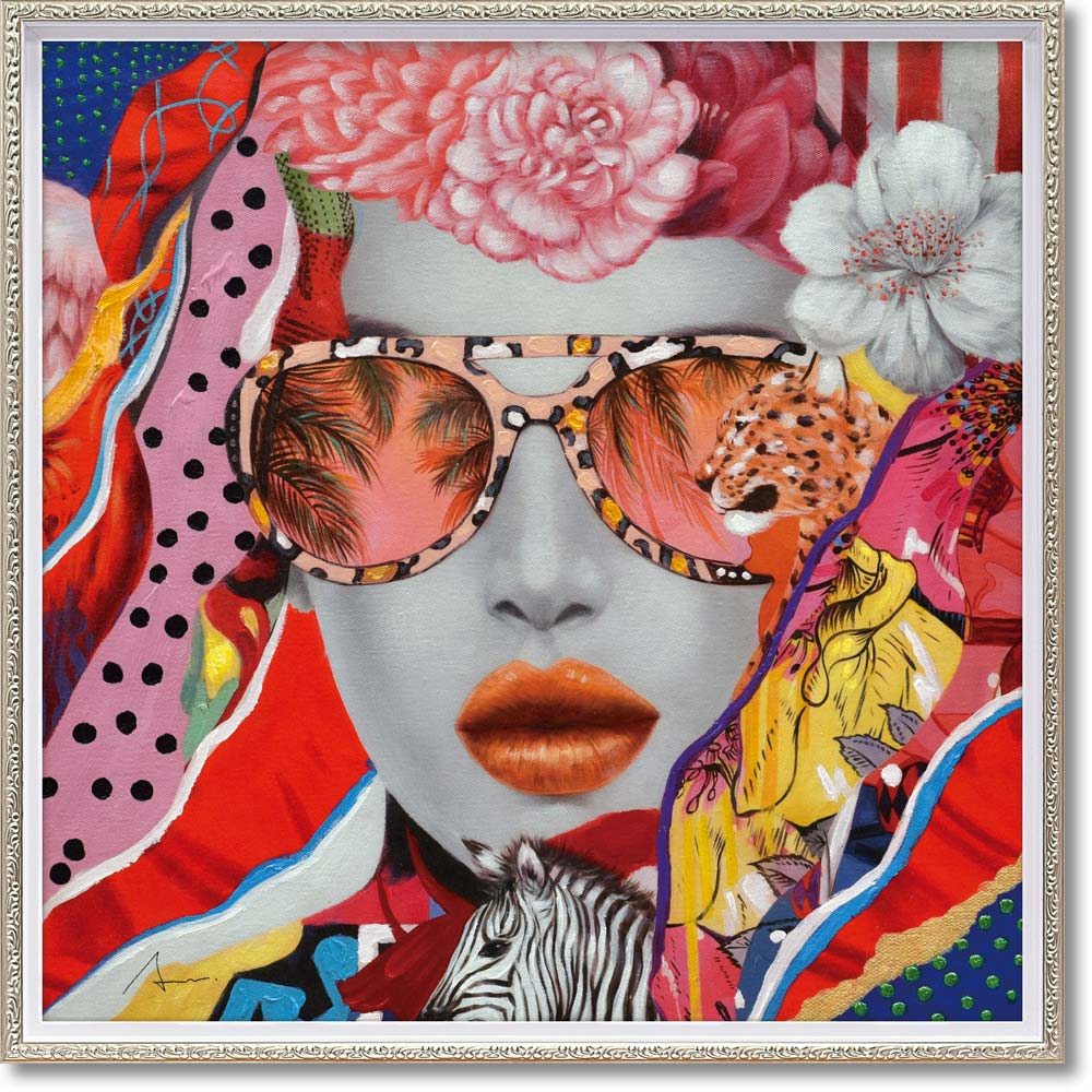 楽天市場】絵画 オイル ペイント アート「ワイルド コラージュ（M