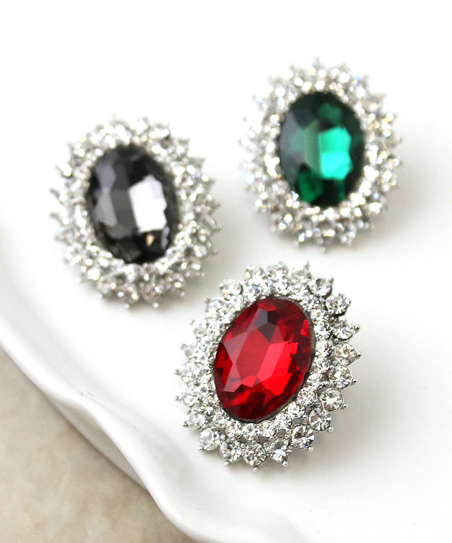 楽天市場】ブローチ ビジュー カラー ストーン オーバル 煌めき