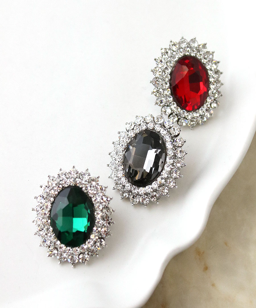 楽天市場】ブローチ ビジュー カラー ストーン オーバル 煌めき