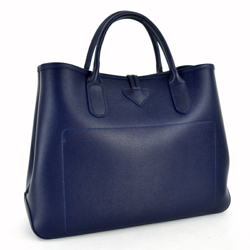楽天市場】ロンシャン トートバッグ レザー ロゾ ブルー系 ネイビー