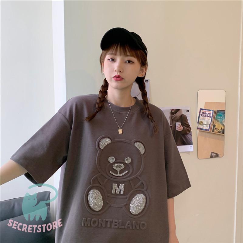 楽天市場】Tシャツ レディース 3D 小さなクマ 半袖 夏 ゆるい トップス