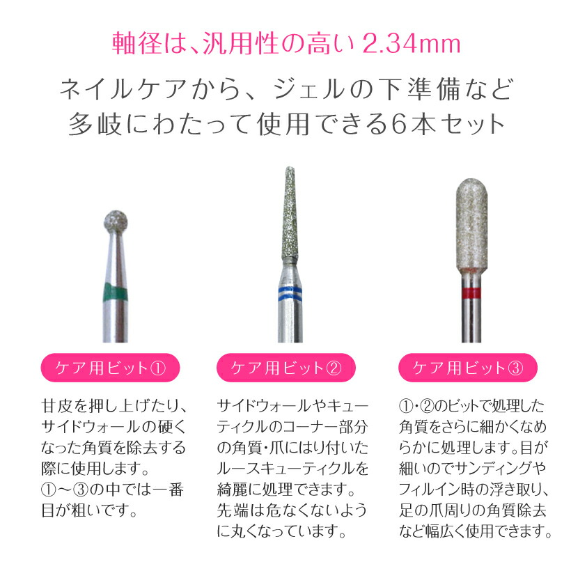 楽天市場】ビット セット【プロが選んだ NEW6本セット】NEW Nail Drill