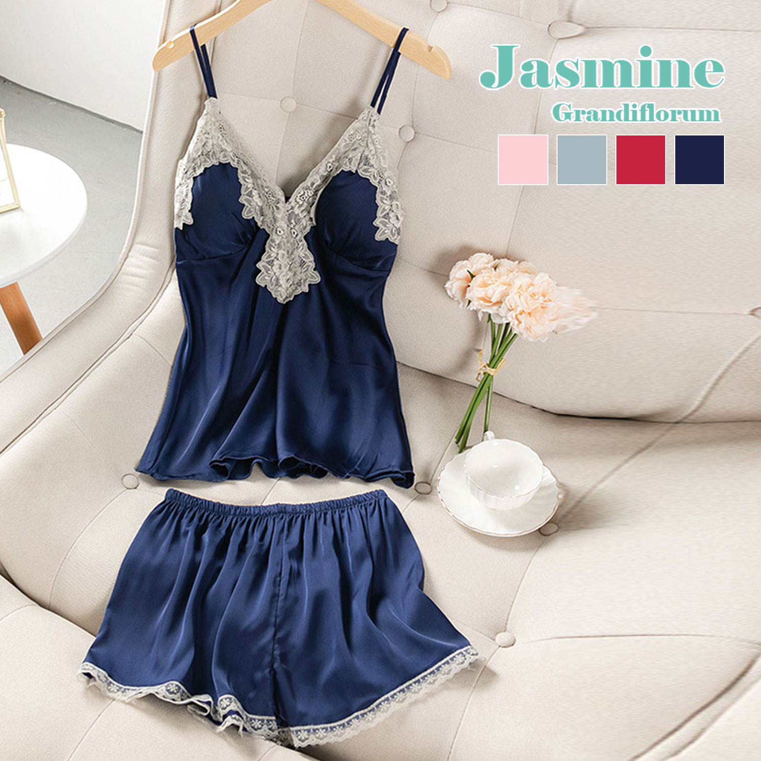 楽天市場】サテンセットアップ ナイトランジェリー レディース ベビー