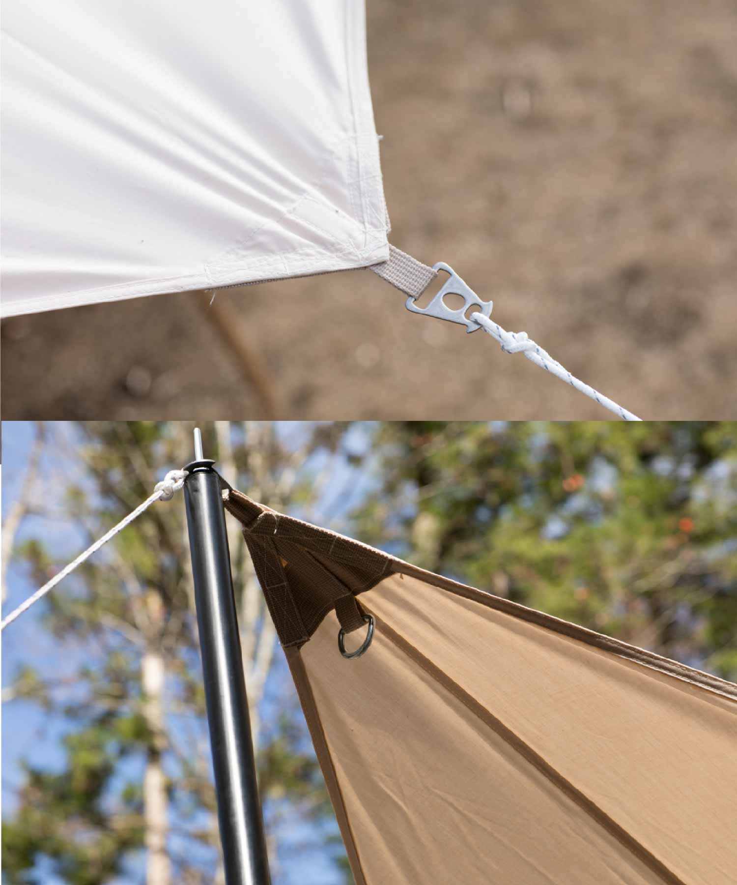 ミケ S'more ベージュ タープ ソロキャンで際立つ！】どこでも快適に