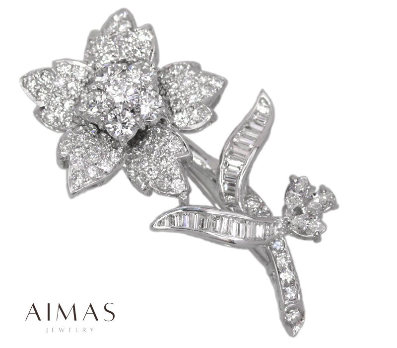 楽天市場】【ｾｰﾙ】ダイヤモンド 3.51ct ブローチ K18WG ホワイト