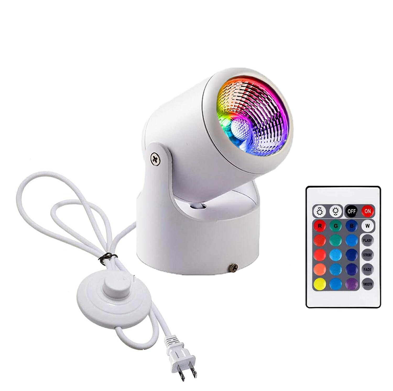 楽天市場】7W RGB コンセント式 フットスイッチ付き LEDスポットライト