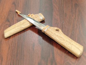 楽天市場】アイヌ文様 木彫りマキリ中 小刀 アウトドア フィッシング