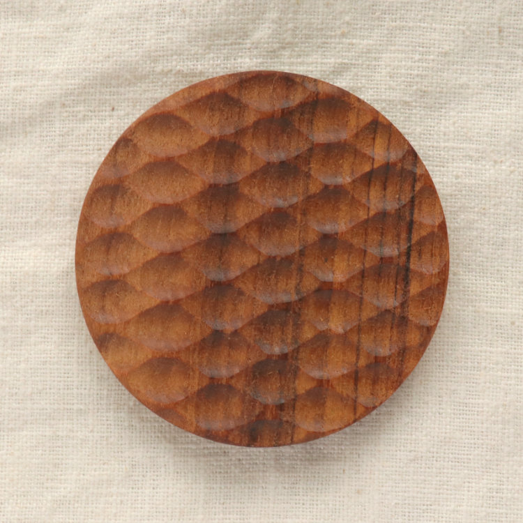 楽天市場】チーク 手彫り コースター [ ラウンド ] 名栗加工 なぐり