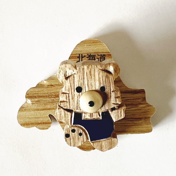 楽天市場】木製 北海道 くま クリップ マグネット付き クマ 熊 グッズ