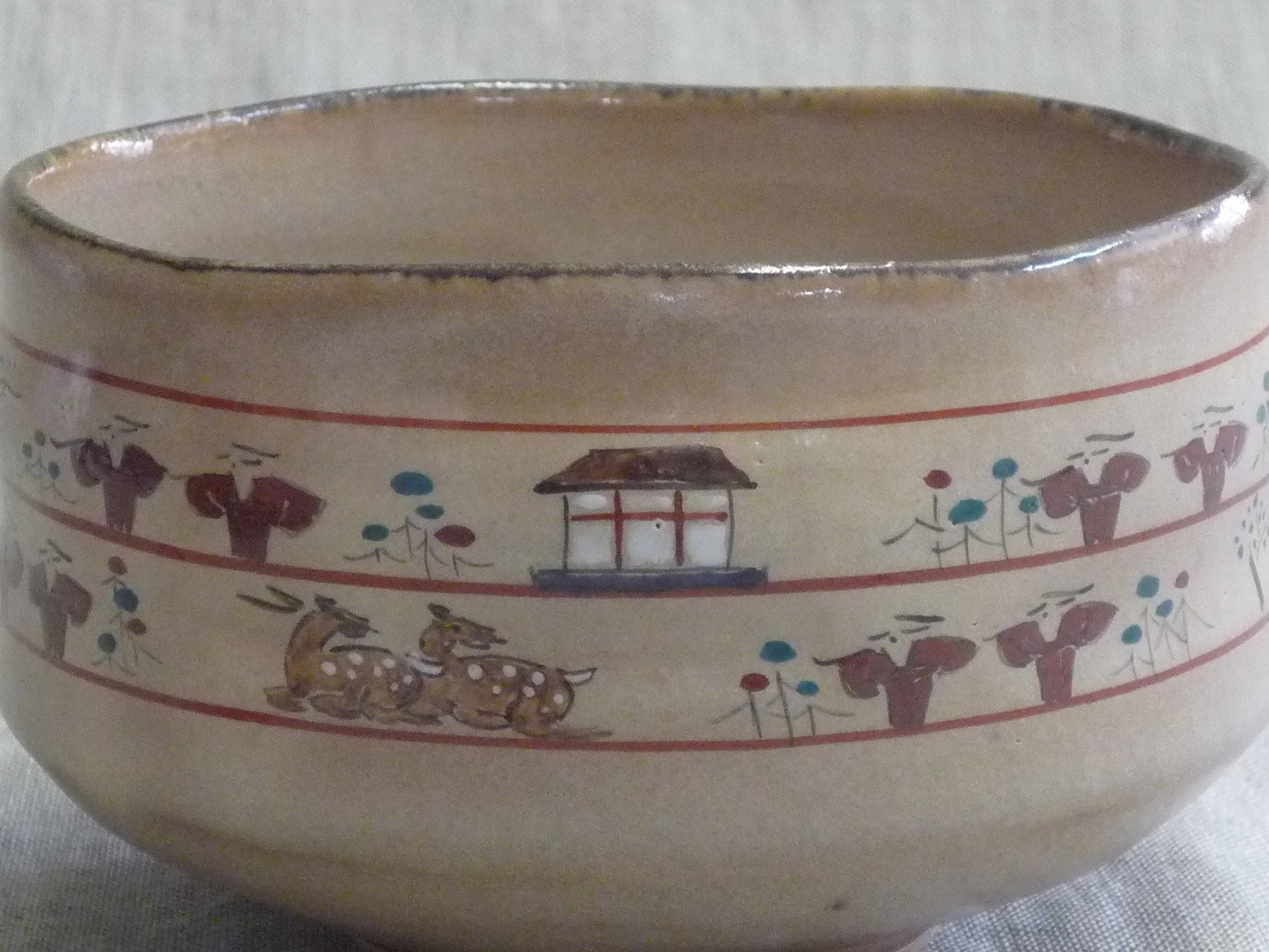 楽天市場】赤膚焼 奈良絵 二段組 抹茶茶碗 作家物 : 赤膚焼窯元 大塩昭山