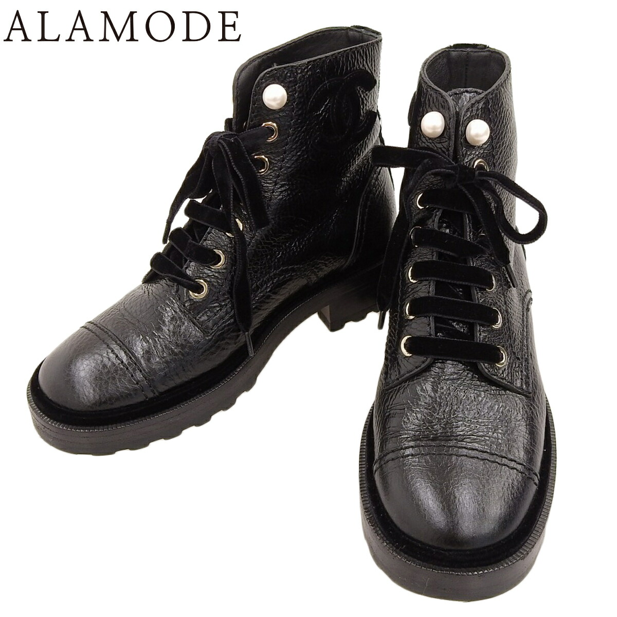 楽天市場】シャネル ブーツ レースアップの通販