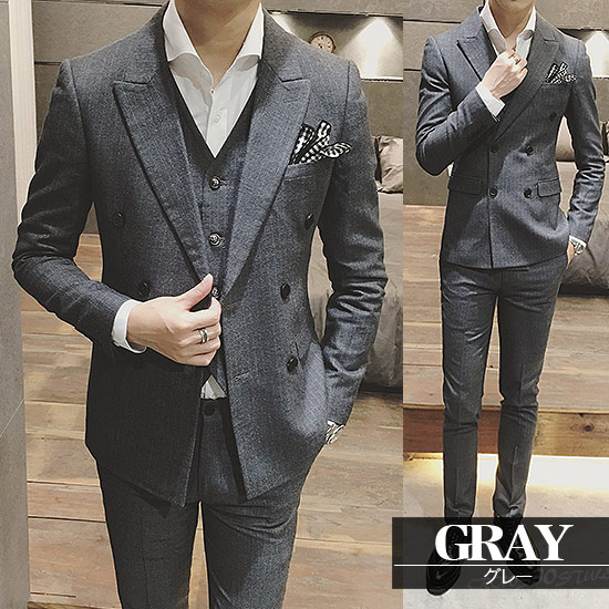 楽天市場】スーツ メンズ ストライプ 縦縞 ダブルスーツ ホストスーツ