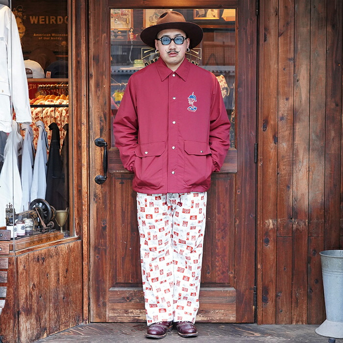 楽天市場】WEIRDO ウィアード / 「RED WRD - COACH JACKET / BURGUNDY