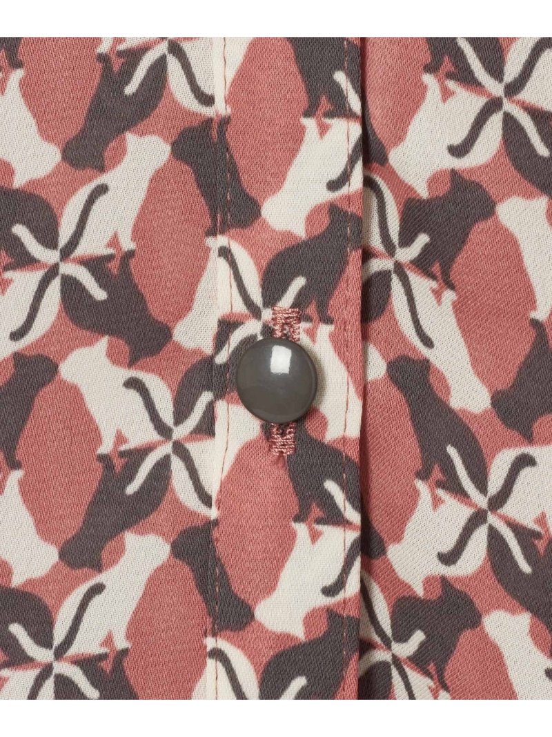 ANAYI アナイ キャットプリントパフスリーブ ブラウス ピンク系 38