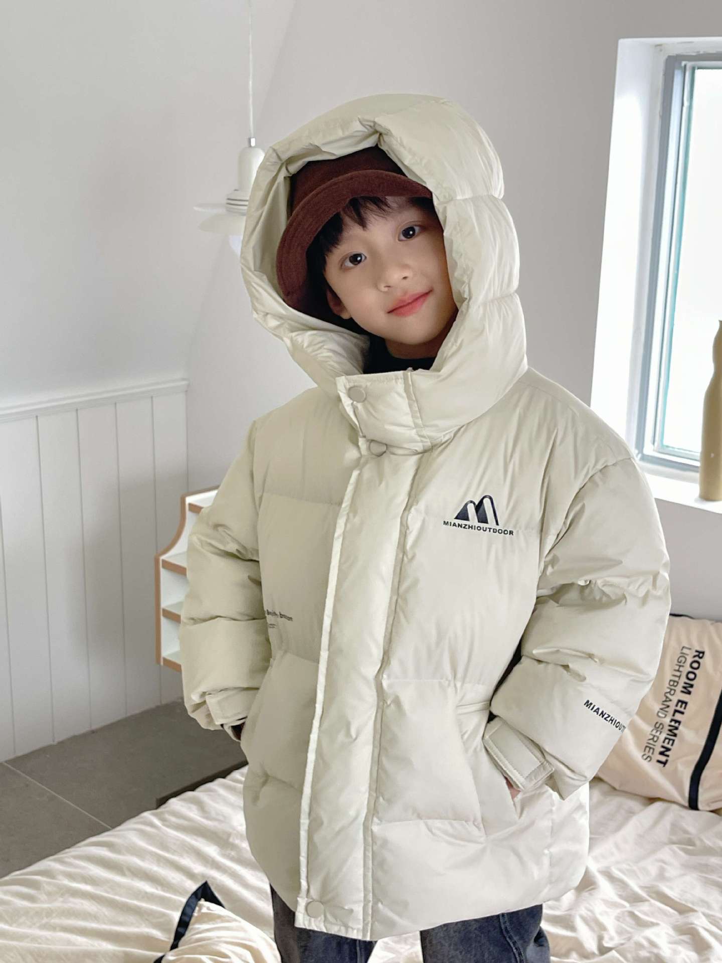 楽天市場】ダウンジャケット キッズ 90%ダウン アプリコット ピンク