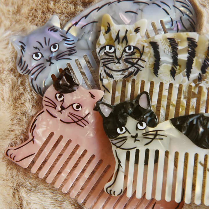 楽天市場】松尾ミユキ 猫モチーフ コーム くし／コーム 持ち運び くし