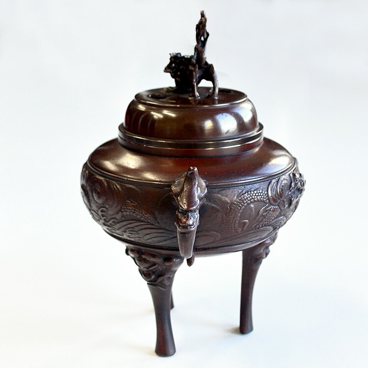 楽天市場】【お買い得品】【香炉】【香器】高岡銅器 龍地紋 小 徳色