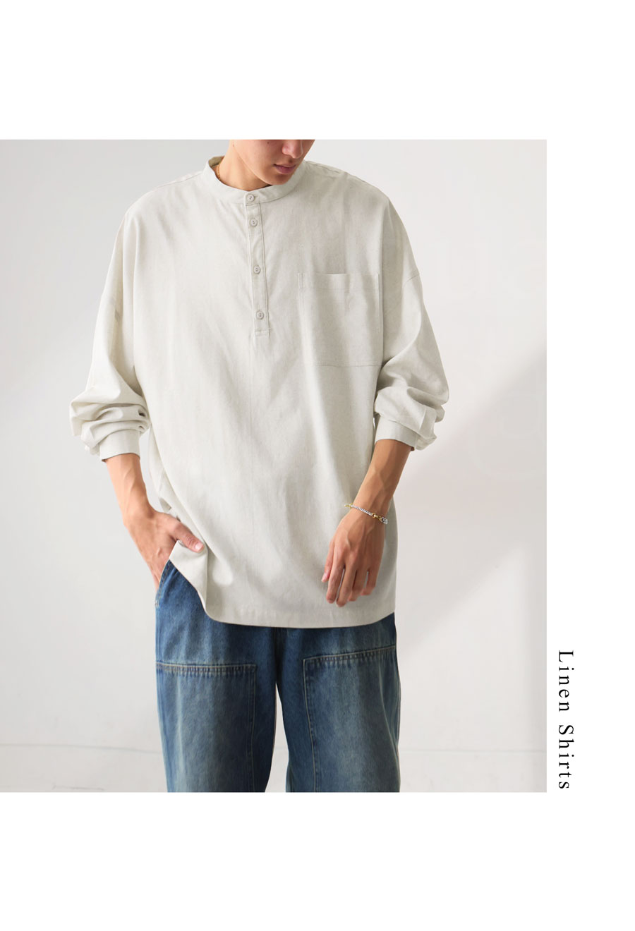 楽天市場】綿麻シャツ シャツ メンズ トップス 長袖 送料無料・(100