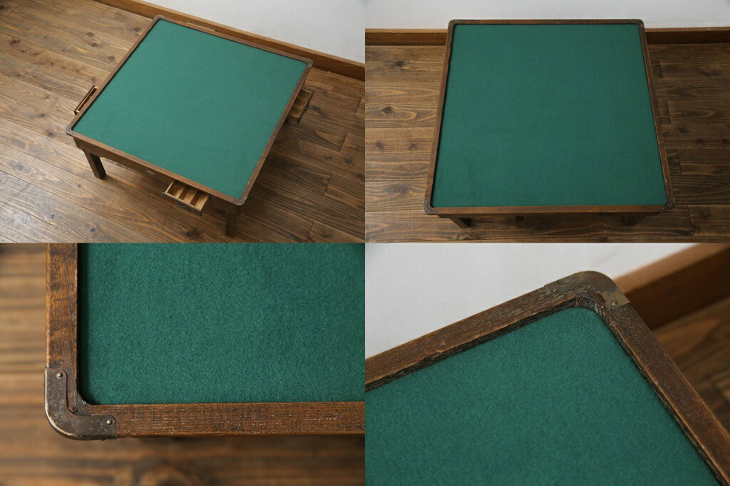 楽天市場】和製アンティーク 雀卓 栗材 希少 折りたたみ式 麻雀卓