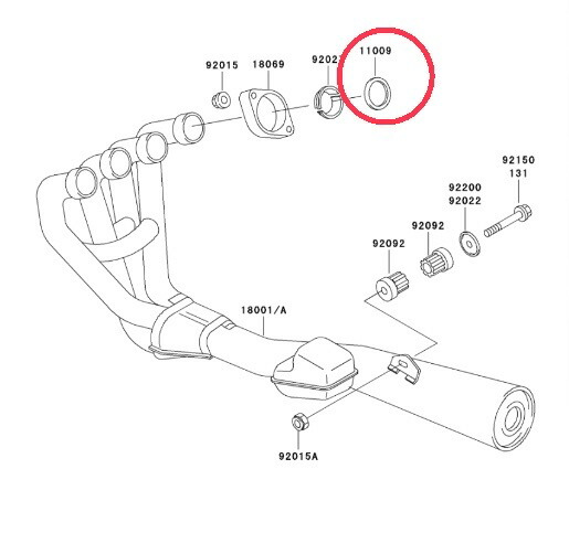 楽天市場】カワサキ 純正 マフラーガスケット 4個セット / ゼファー400