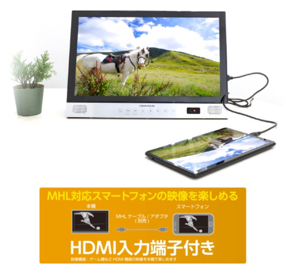 楽天市場】GREEN HOUSE GH-PBD14AT-BK ポータブル ブルーレイ