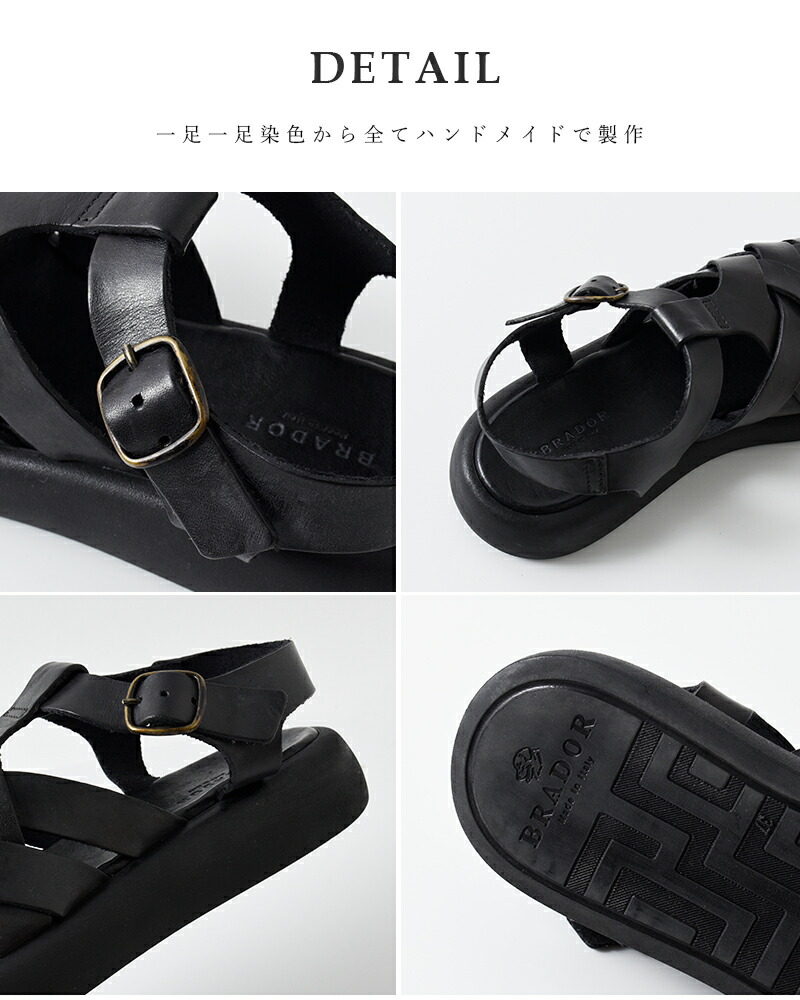 楽天市場】BRADOR ブラドール レザー メッシュ フラット サンダル 厚底