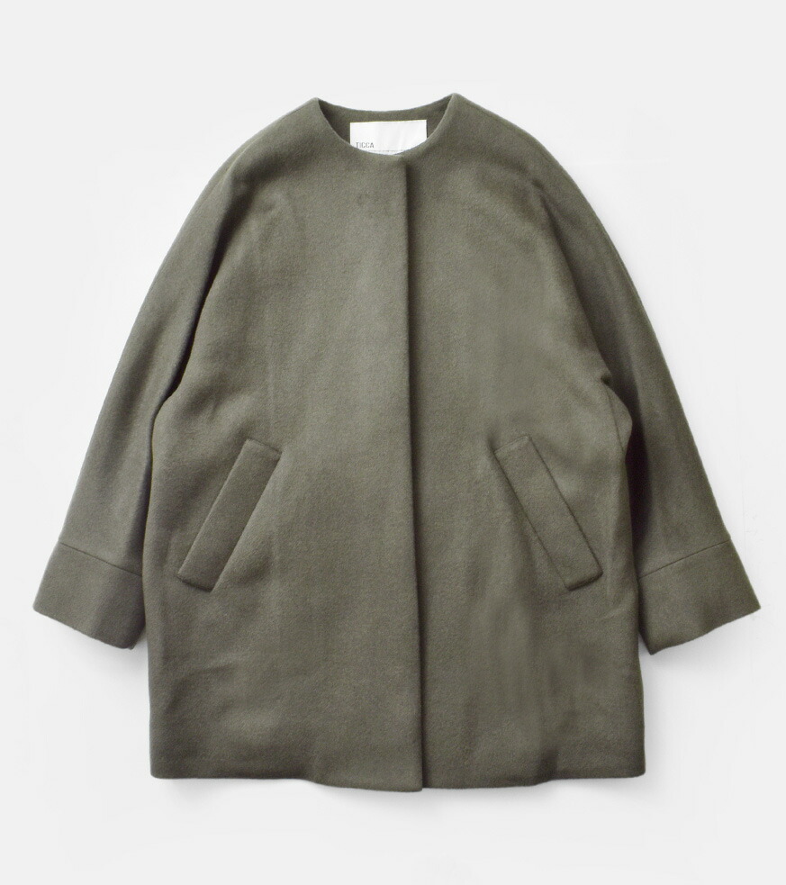 楽天市場】TICCA ティッカ ウール ノーカラー テント コート tbea-244