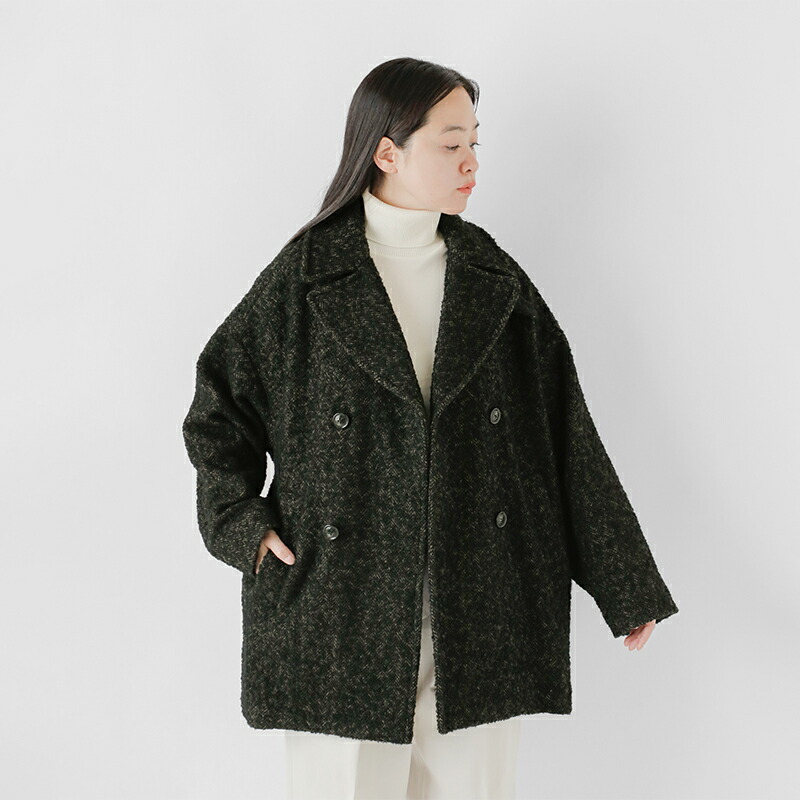 楽天市場】TICCA ティッカ ウール ミックスツイード ピーコート tbea