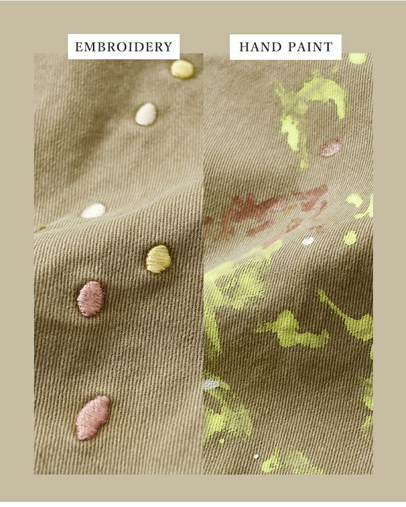 楽天市場】kha:ki カーキ コットン ウォッシュド チノ 刺繍 / ペイント