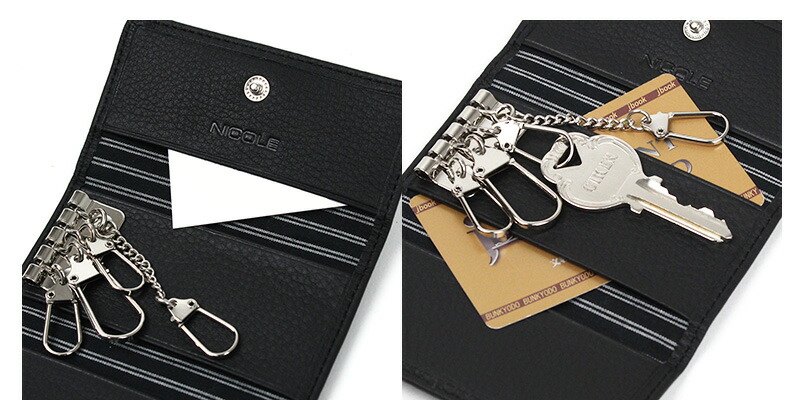 楽天市場】NICOLE ニコル メンディII 4連フックキーケース 牛革 本革