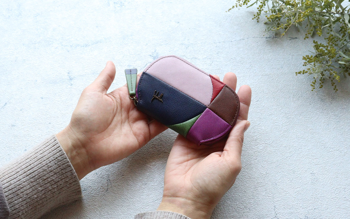 楽天市場】ミニ財布 パッチワーク マルチカラー アート 牛革 sybilla