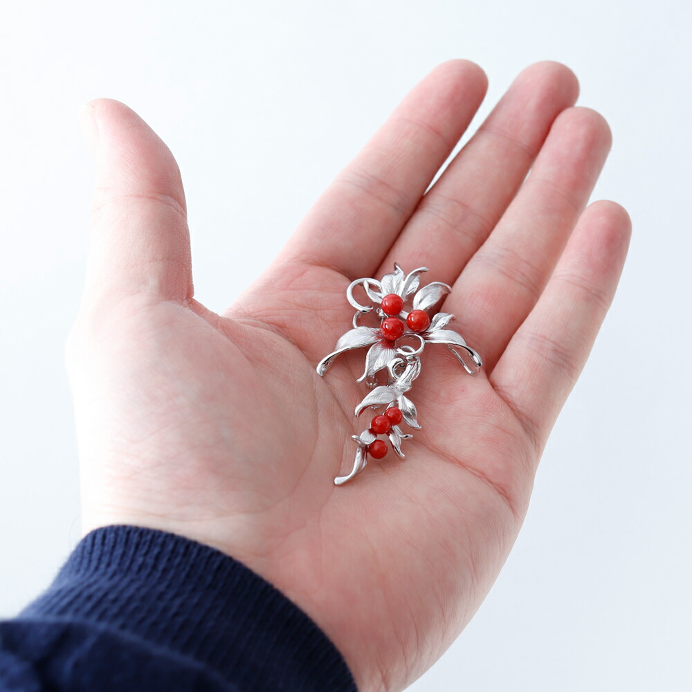 楽天市場】≪1年保証付き≫ 赤珊瑚丸玉シルバー 上品 希少 貴重 大人