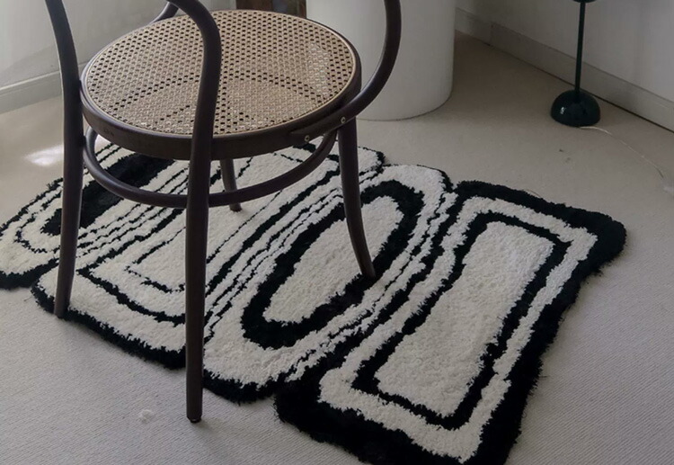 楽天市場】Geometric モノトーン ラグ 80cm×110cm【ART OF BLACK