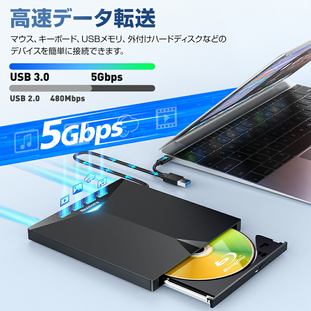 楽天市場】ブルーレイドライブ 外付け ブルーレイプレーヤー USB3