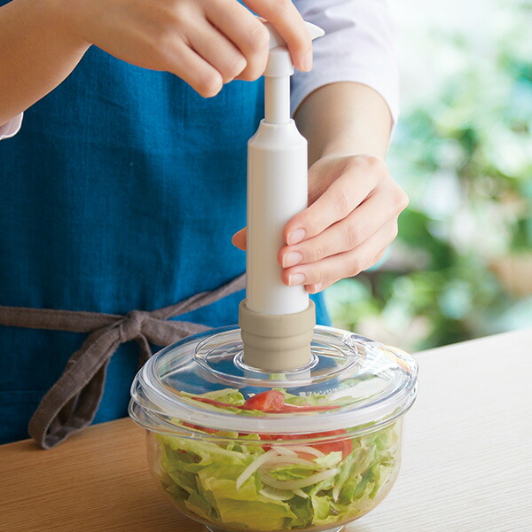 楽天市場】真空サラダボウルクリア（真空ポンプなし） 保存容器 フード