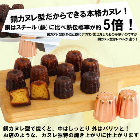 楽天市場】銅 カヌレ型 プチ 浅井商店オリジナル ひとくちミニサイズ