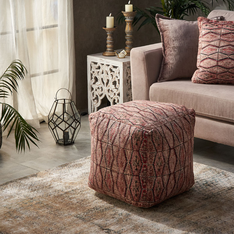 楽天市場】プフ クッション オットマン スツール オールドキリム風