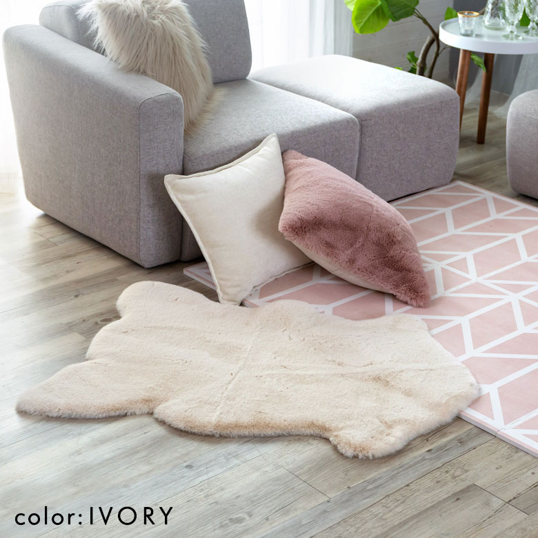 楽天市場】ラグ ラグマット 約70×100cm フェイクファー ムートン風ラグ