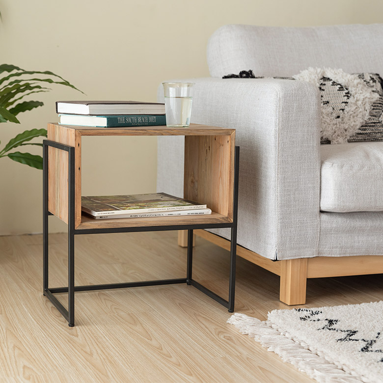 楽天市場】サイドテーブル ナイト テーブル ラック 木製 ウッド