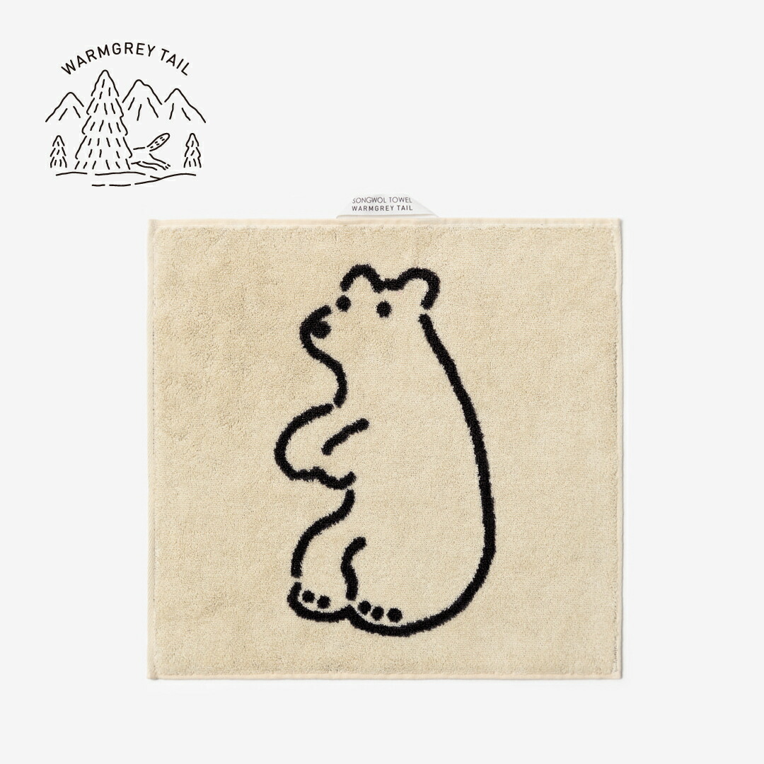 楽天市場】WARMGREYTAIL HUGGY BEAR HAND TOWEL CREAM 韓国 ブランド