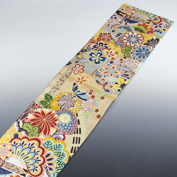 楽天市場】着物 帯 振袖用も 白綾苑大庭 京 西陣 袋帯 瑞兆祝典文