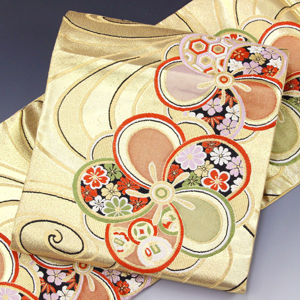 楽天市場】着物 帯 振袖用 西陣 大光謹製 袋帯 渦波に梅 あすかや