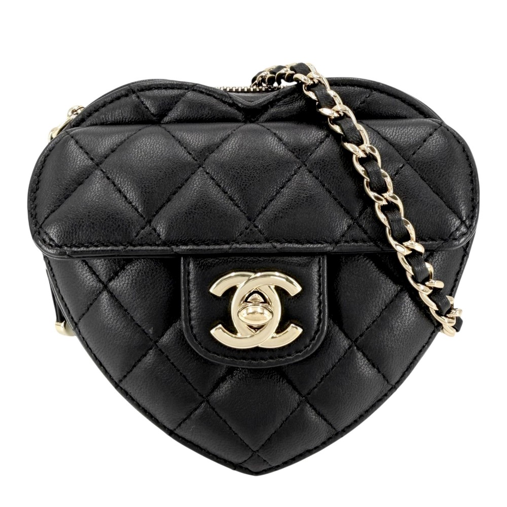 楽天市場】マトラッセ チェーンショルダーバッグ ラムスキン 黒