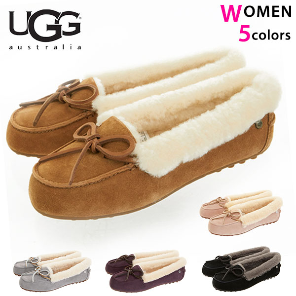 楽天市場】UGG モカシン レディース アグ 好評 リボン スリッポン 本革