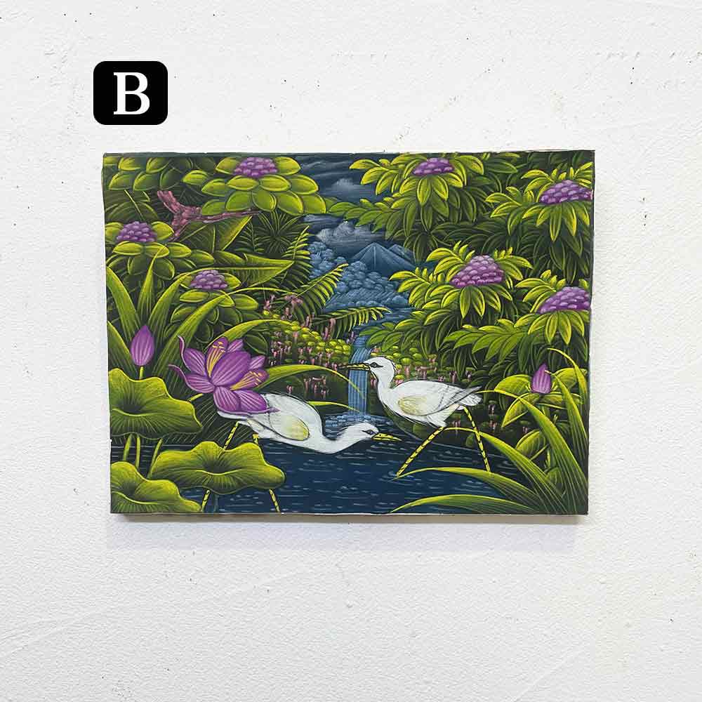 楽天市場】バリ絵画 鳥の絵 2羽 小鳥 白サギ W40×H30cm ブンゴセカン