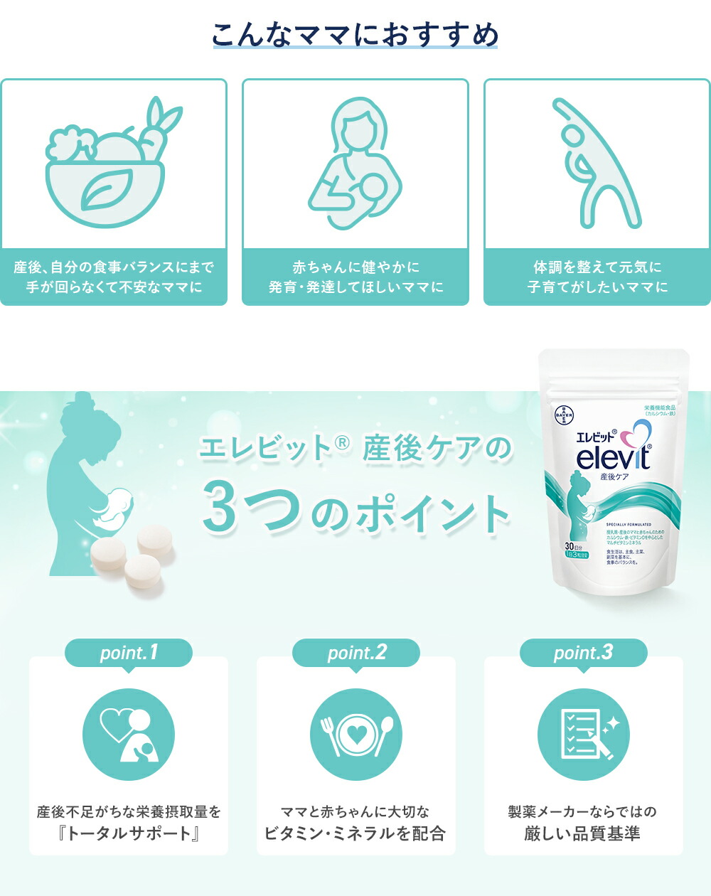 楽天市場】葉酸サプリ エレビット30日分「エレビット産後ケアサンプル