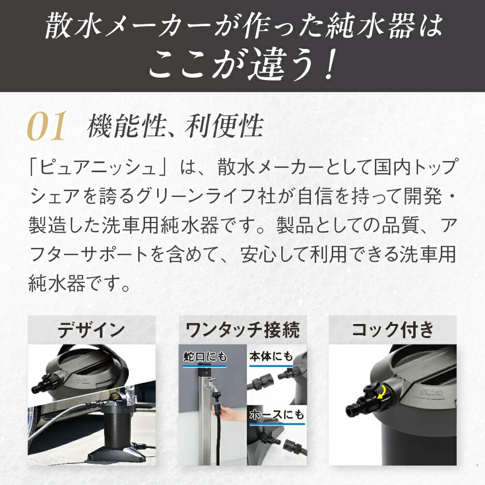 楽天市場】水シミ・水垢をゼロに！洗車用純水器 ピュアニッシュPro