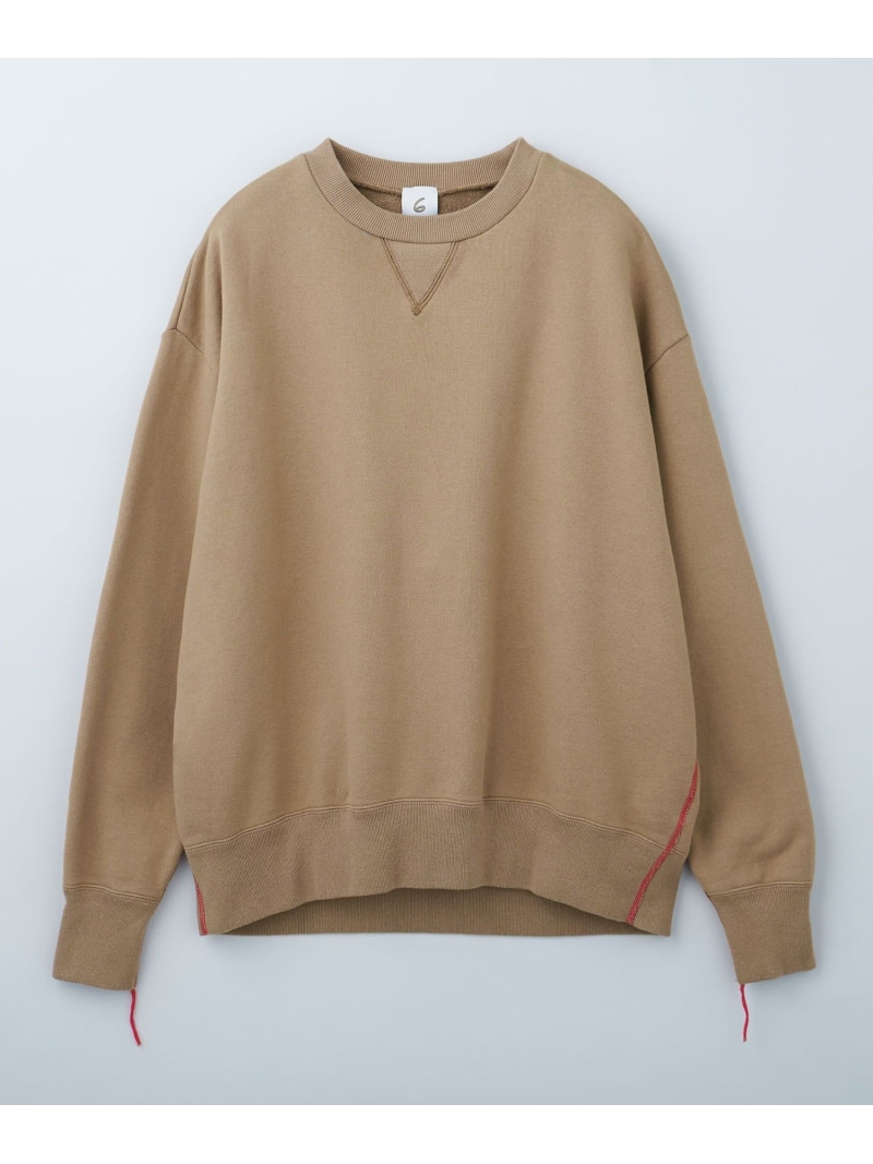 楽天市場】＜6(ROKU)＞コットンウラケ カラーステッチ クルーネック